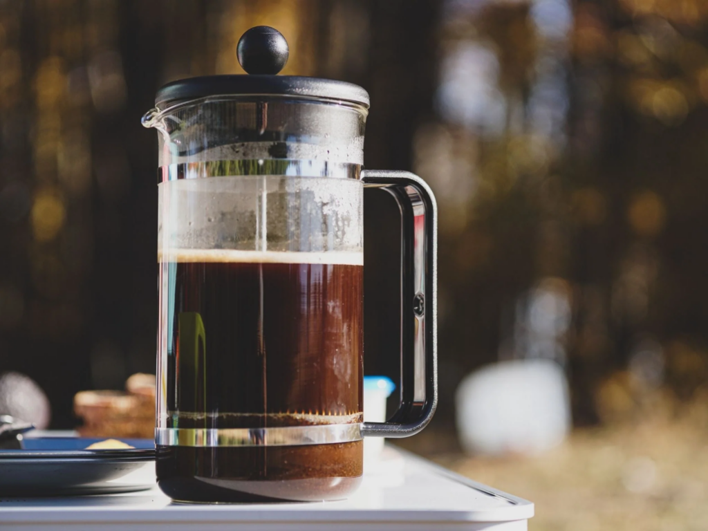 French press koffie met grove maling en lange extractietijd